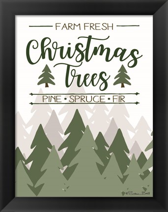 Framed Farm Fresh Christmas Trees Print