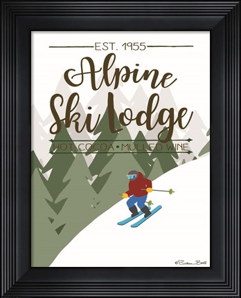 Framed Alpine Ski Lodge Print