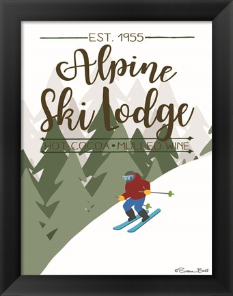 Framed Alpine Ski Lodge Print