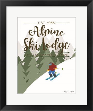 Framed Alpine Ski Lodge Print