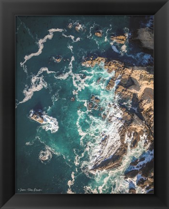 Framed Ocean on the Rocks Print