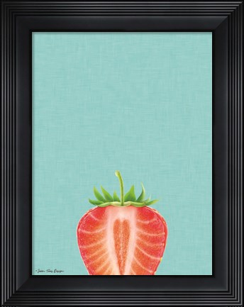 Framed Blue Strawberry Print