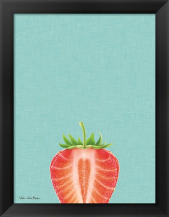 Framed Blue Strawberry Print