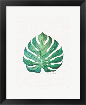 Framed Watercolor Monstera Leaf Print