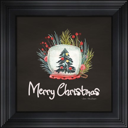Framed Merry Christmas Candle Print
