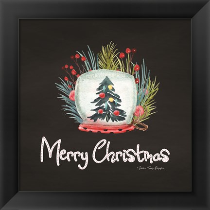 Framed Merry Christmas Candle Print