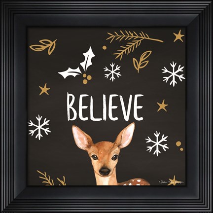 Framed Believe Deer Print