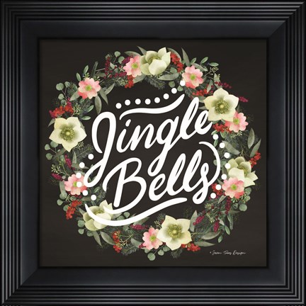 Framed Jingle Bells Wreath Print