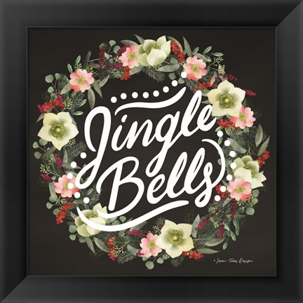 Framed Jingle Bells Wreath Print