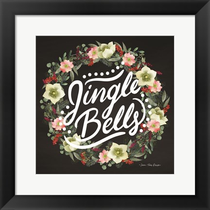 Framed Jingle Bells Wreath Print