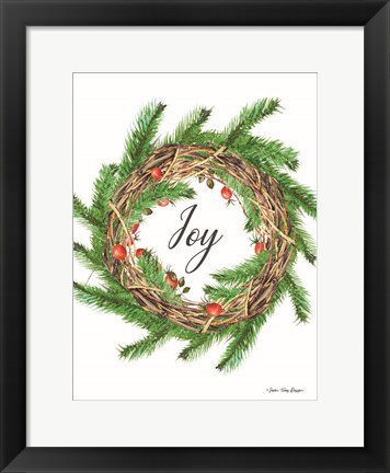 Framed Joy Wreath Print