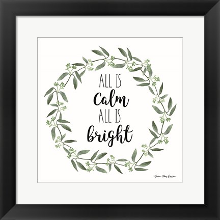 Framed All is Calm Wreath Print