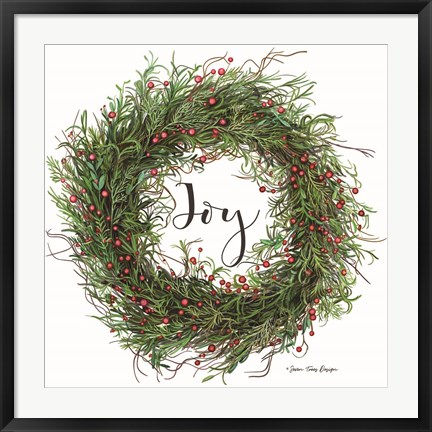 Framed Joy Wreath Print