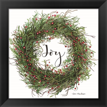 Framed Joy Wreath Print
