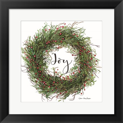 Framed Joy Wreath Print