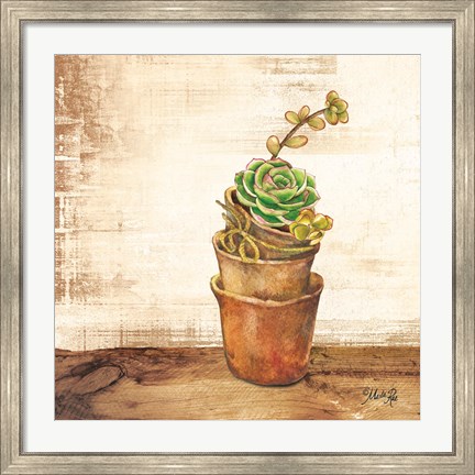 Framed Succulents in a Pot Print