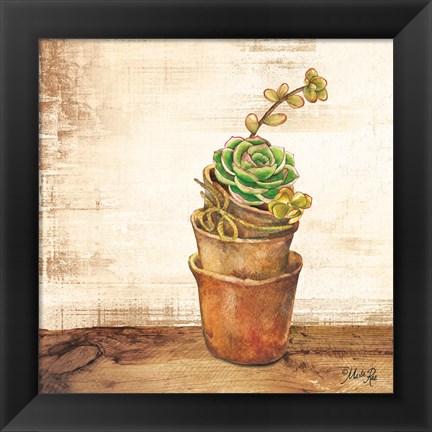 Framed Succulents in a Pot Print