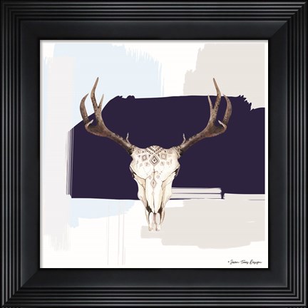 Framed Colored Steer Head III Print