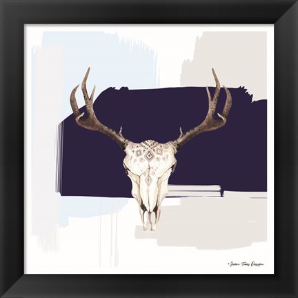 Framed Colored Steer Head III Print