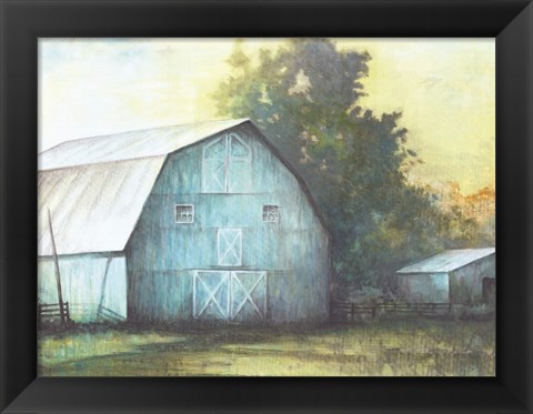 Framed Rustic Blue Barn Print