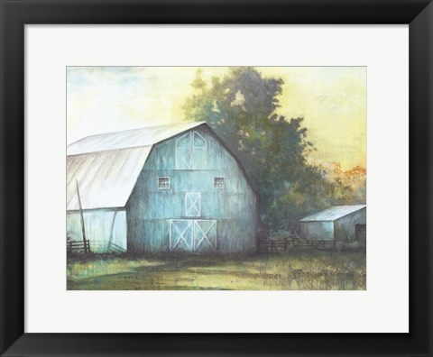 Framed Rustic Blue Barn Print