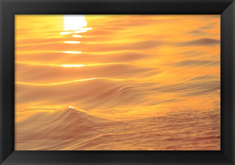 Framed Sunset Colors and Patterns on Small Waves Print