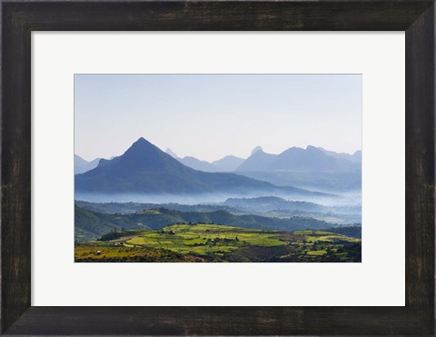 Framed Landscape of mountain, between Aksum and Mekele, Ethiopia Print