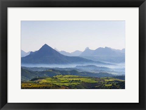 Framed Landscape of mountain, between Aksum and Mekele, Ethiopia Print