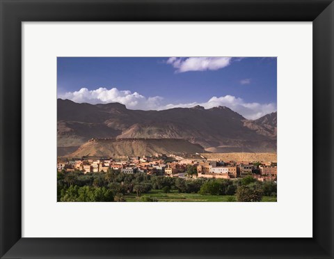Framed Oasis City of Tinerhir beneath foothills of the Atlas Mountains, Morocco Print