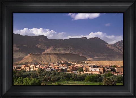 Framed Oasis City of Tinerhir beneath foothills of the Atlas Mountains, Morocco Print