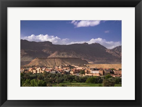 Framed Oasis City of Tinerhir beneath foothills of the Atlas Mountains, Morocco Print