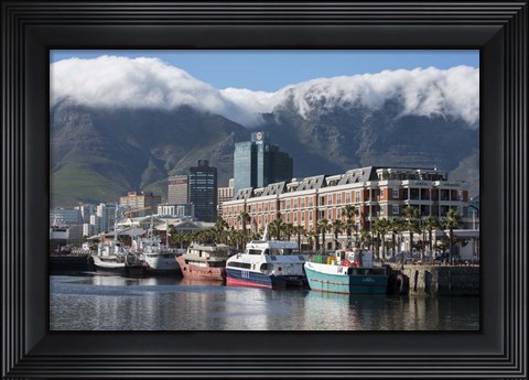 Framed South Africa, Cape Town Victoria and Alfred Waterfront, Table Mountain Print