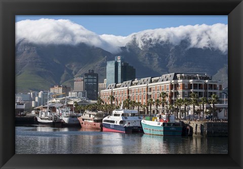 Framed South Africa, Cape Town Victoria and Alfred Waterfront, Table Mountain Print