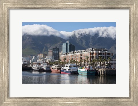 Framed South Africa, Cape Town Victoria and Alfred Waterfront, Table Mountain Print