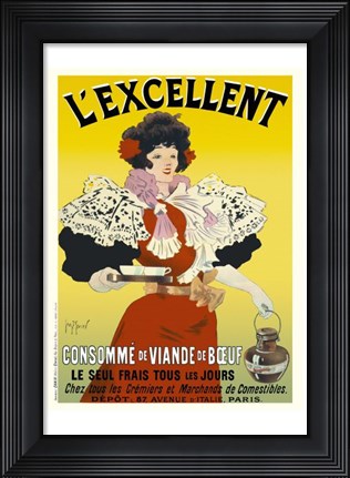 Framed L&#39;excellent, Consomme de Viande de Boeuf Print