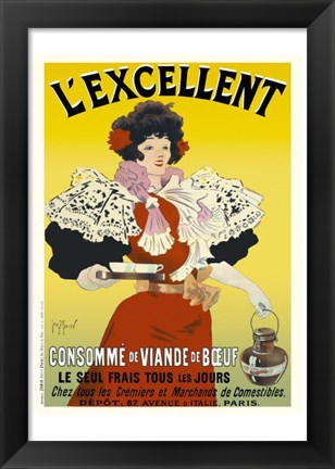 Framed L&#39;excellent, Consomme de Viande de Boeuf Print