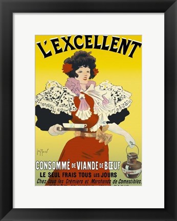 Framed L&#39;excellent, Consomme de Viande de Boeuf Print