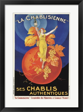 Framed La Chablisienne Ses Chablis Authentiques, 1926 Print