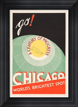 Framed Chicago, World&#39;s Brightest Spot Print