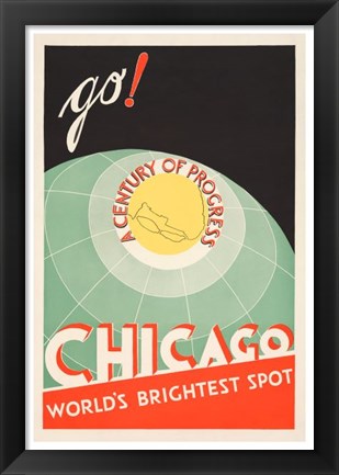 Framed Chicago, World&#39;s Brightest Spot Print