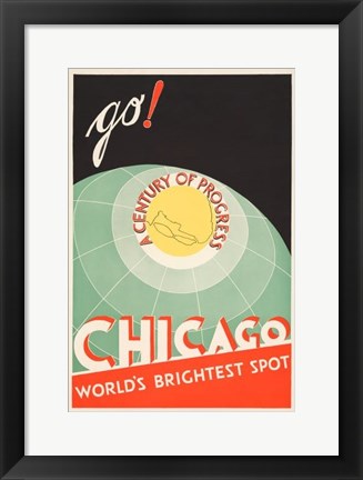 Framed Chicago, World&#39;s Brightest Spot Print