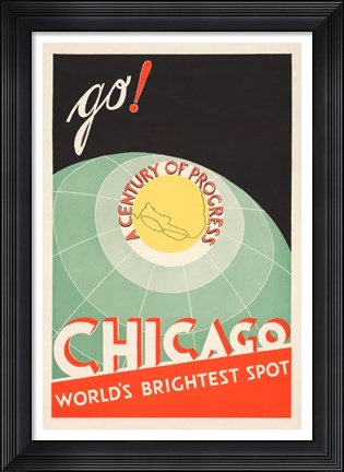 Framed Chicago, World&#39;s Brightest Spot Print