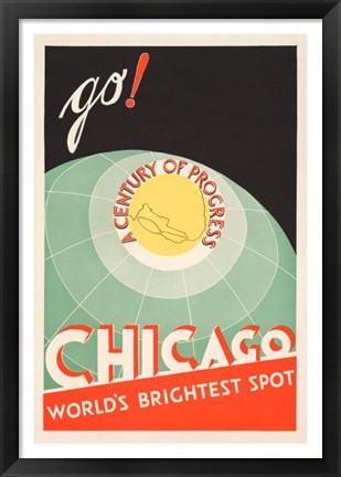 Framed Chicago, World&#39;s Brightest Spot Print