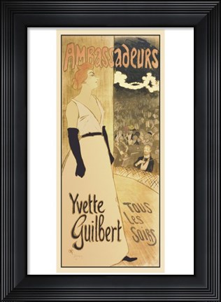 Framed Ambassadeurs - Yvette Guilbert Tous les Soirs Print