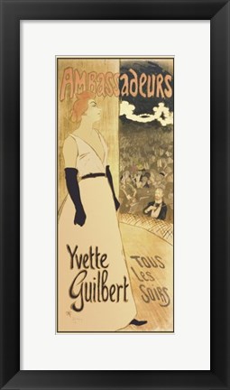 Framed Ambassadeurs - Yvette Guilbert Tous les Soirs Print