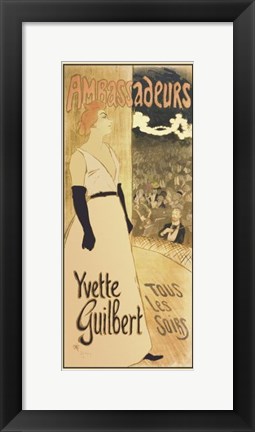 Framed Ambassadeurs - Yvette Guilbert Tous les Soirs Print