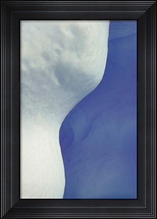 Framed Abstract Blue &amp; White Ice Print