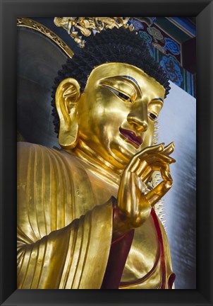Framed Buddhist Statue in Jinshan Temple, Zhenjiang, Jiangsu Province, China Print