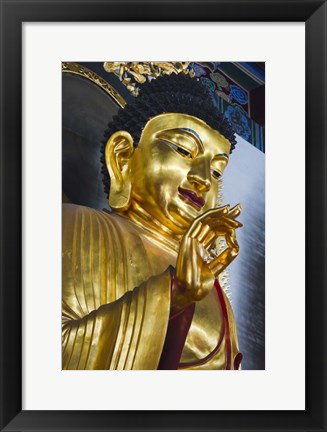 Framed Buddhist Statue in Jinshan Temple, Zhenjiang, Jiangsu Province, China Print