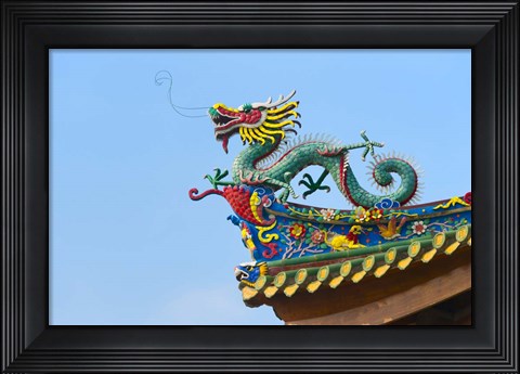 Framed Dragon Sculpture, South Putuo Temple, Xiamen, Fujian Province, China Print